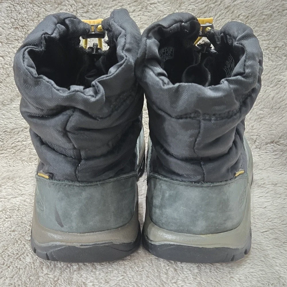 KEEN Bridger Waterproof Leather Insulated Boots Youth Size US 2 EUR 34 Black Zip